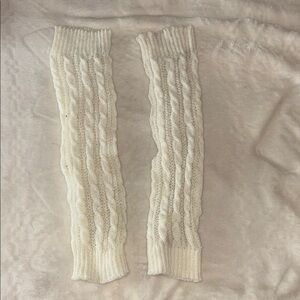 Cream Cable Knit Leg Warmers